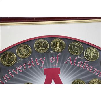 University Of Alabama National Championships Framed Coin Collection