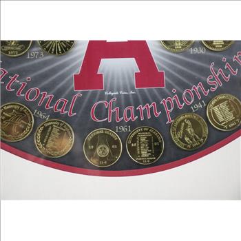 University Of Alabama National Championships Framed Coin Collection