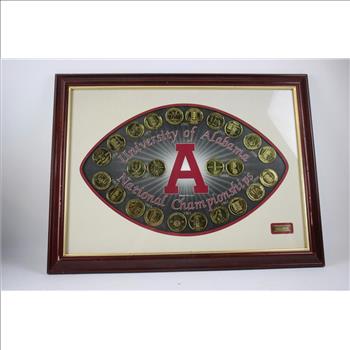 University Of Alabama National Championships Framed Coin Collection