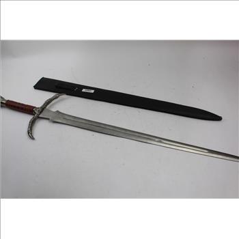 Unknown Brand Double Edge Two Handed Long Sword And Sheath