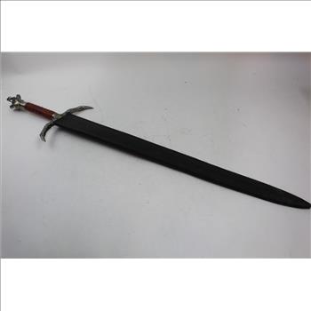 Unknown Brand Double Edge Two Handed Long Sword And Sheath