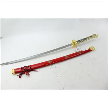 Unknown Brand Samurai Sword With Dragon Hilt And Scabbard