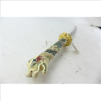 Unknown Brand Samurai Sword With Dragon Hilt And Scabbard