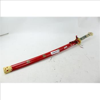 Unknown Brand Samurai Sword With Dragon Hilt And Scabbard