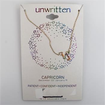 UNWRITTEN, Capricorn Zodiac Necklace
