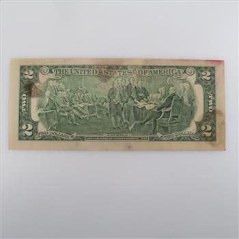 US $2 Bill Overlay War Of 1812 Includes COA