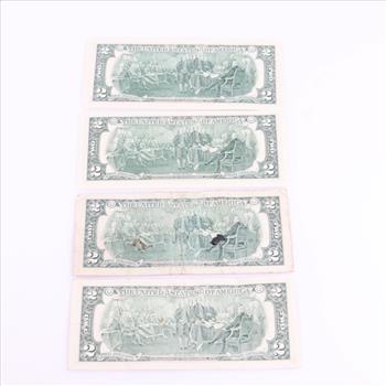 US $2 Federal Reserve Note, 4 Pieces