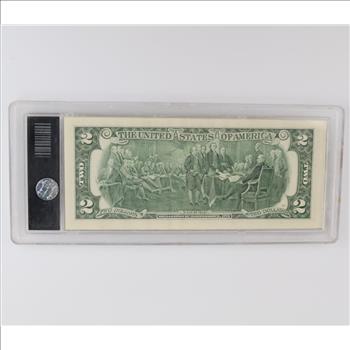 US $2 Federal Reserve Note, Commemorating Friendship, Colorized Overlay