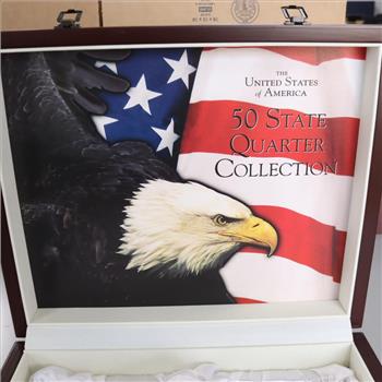 US 50 State Quarter Collection Wooden Box