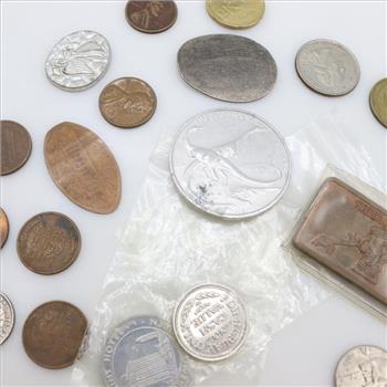 US And Foreign Coins With Tokens, 19+ Pieces