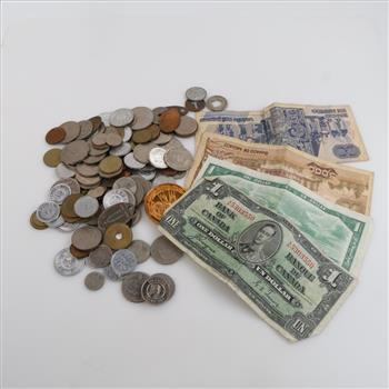 US And Foreign Currency With Tokens; 100+ Pieces