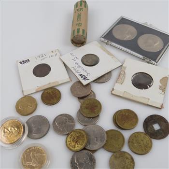 US And Foreign Currency With Tokens, 25+ Pieces
