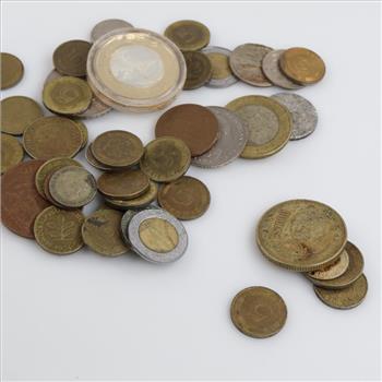 US And Foreign Currency With Tokens, 25+ Pieces