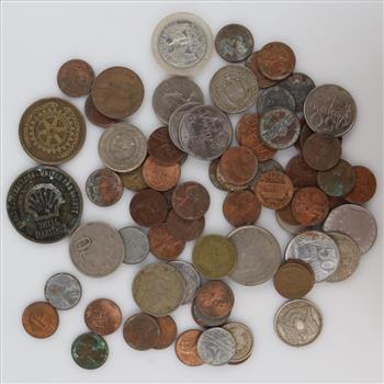 US And Foreign Currency With Tokens, 70+