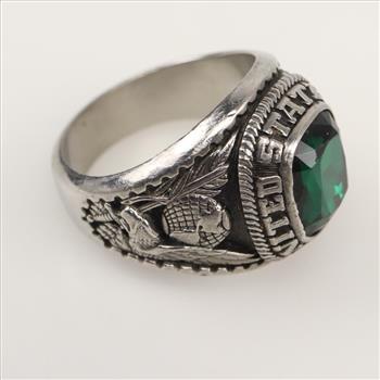 US Army Green Stone Fashion Ring