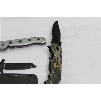 US Army, Ruko And More Folding And Fixed Blade Knives, 3 Pieces