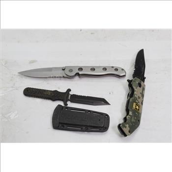 US Army, Ruko And More Folding And Fixed Blade Knives, 3 Pieces