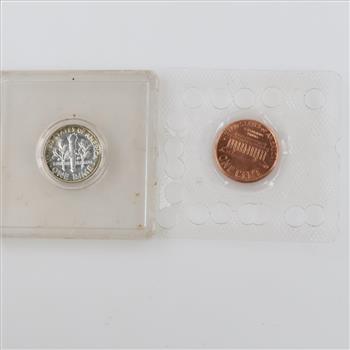 U.S. Coins, 2 Pieces Including 1 Silver