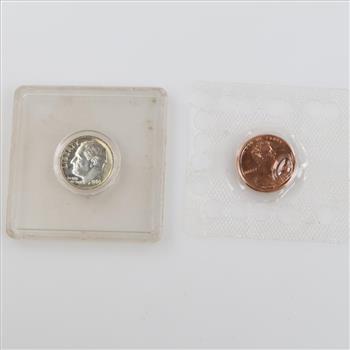 U.S. Coins, 2 Pieces Including 1 Silver