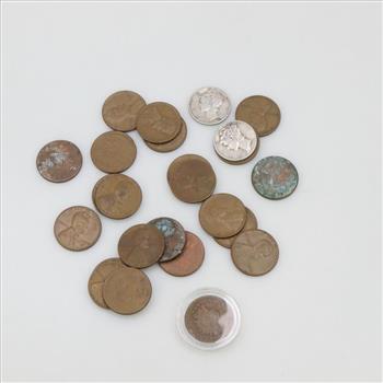 US Coins, 25 Coins, 2 Silver Coins
