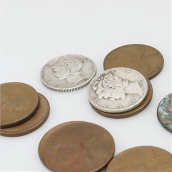 US Coins, 25 Coins, 2 Silver Coins