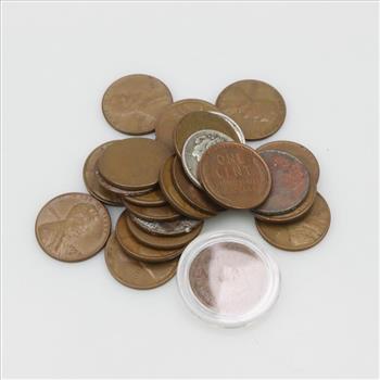 US Coins, 25 Coins, 2 Silver Coins