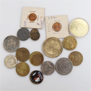 US Coins And Tokens; 15+ Pieces