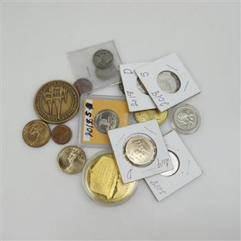 US Coins And Tokens, 18 Pieces