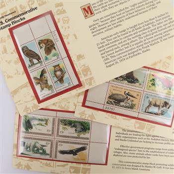 US Commemorative Stamp Blocks, 12 Stamps