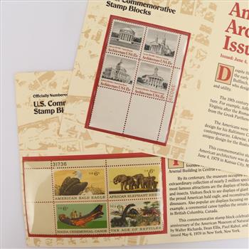 US Commemorative Stamp Blocks, 8 Stamps