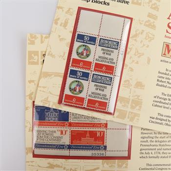 US Commemorative Stamp Blocks, 8 Stamps