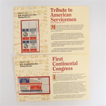 US Commemorative Stamp Blocks, 8 Stamps