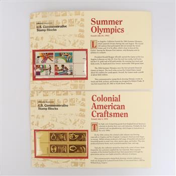 US Commemorative Stamp Blocks, 8 Stamps