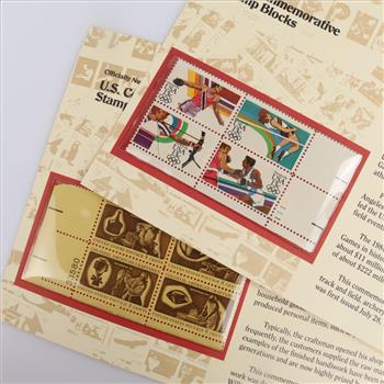 US Commemorative Stamp Blocks, 8 Stamps
