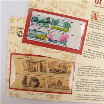 US Commemorative Stamp Blocks, 8 Stamps