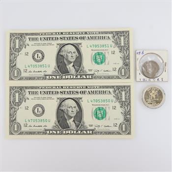 US Currency, 4 Pieces