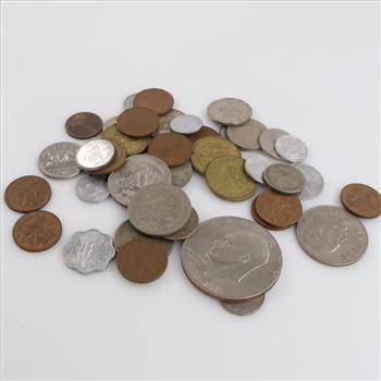 US Foreign Currency And Tokens, 40+ Pieces