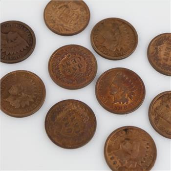 US Indian Head Penny, 10 Pennies