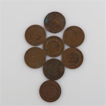 US Indian Head Penny, 8 Pieces