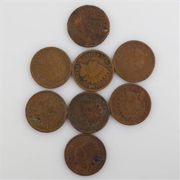 US Indian Head Penny, 8 Pieces