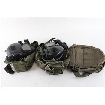 US Issue Gas Mask With Cases, 2 Pieces