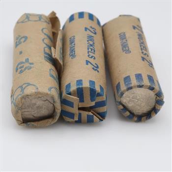 US Nickels, 3 Rolls