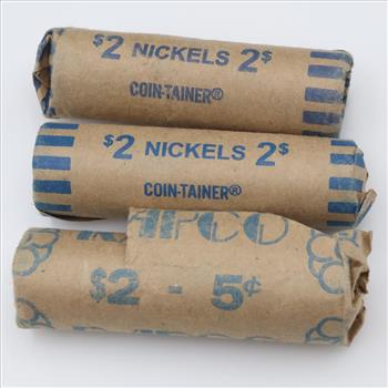 US Nickels, 3 Rolls