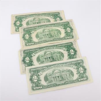 US Note $2 Dollar Bill, 4 Pieces Including Star Note