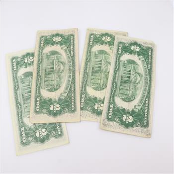 US Note $2 Dollar Bill, 4 Pieces Including Star Note