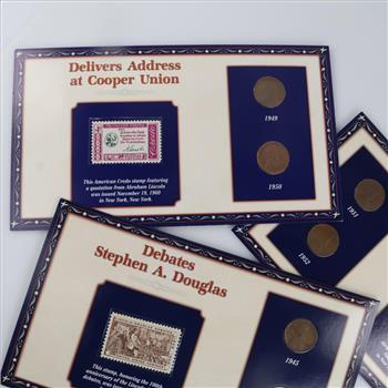 US Penny And Stamp Set, 3 Sets
