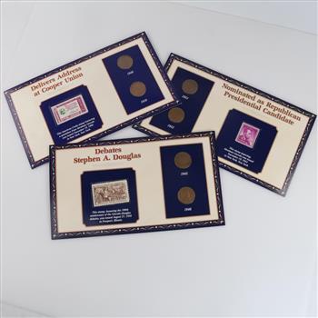 US Penny And Stamp Set, 3 Sets