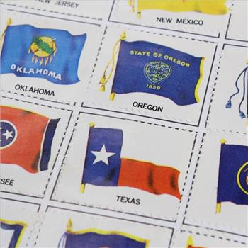 US Postage Stamp Album, Includes 50+ Stamps