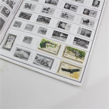 US Postage Stamp Album, Includes 50+ Stamps