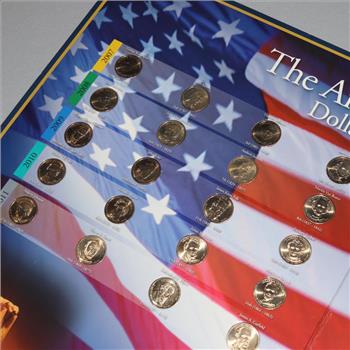 US Presidential Dollar Coin Collection; 24 Pieces